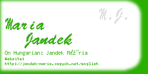 maria jandek business card